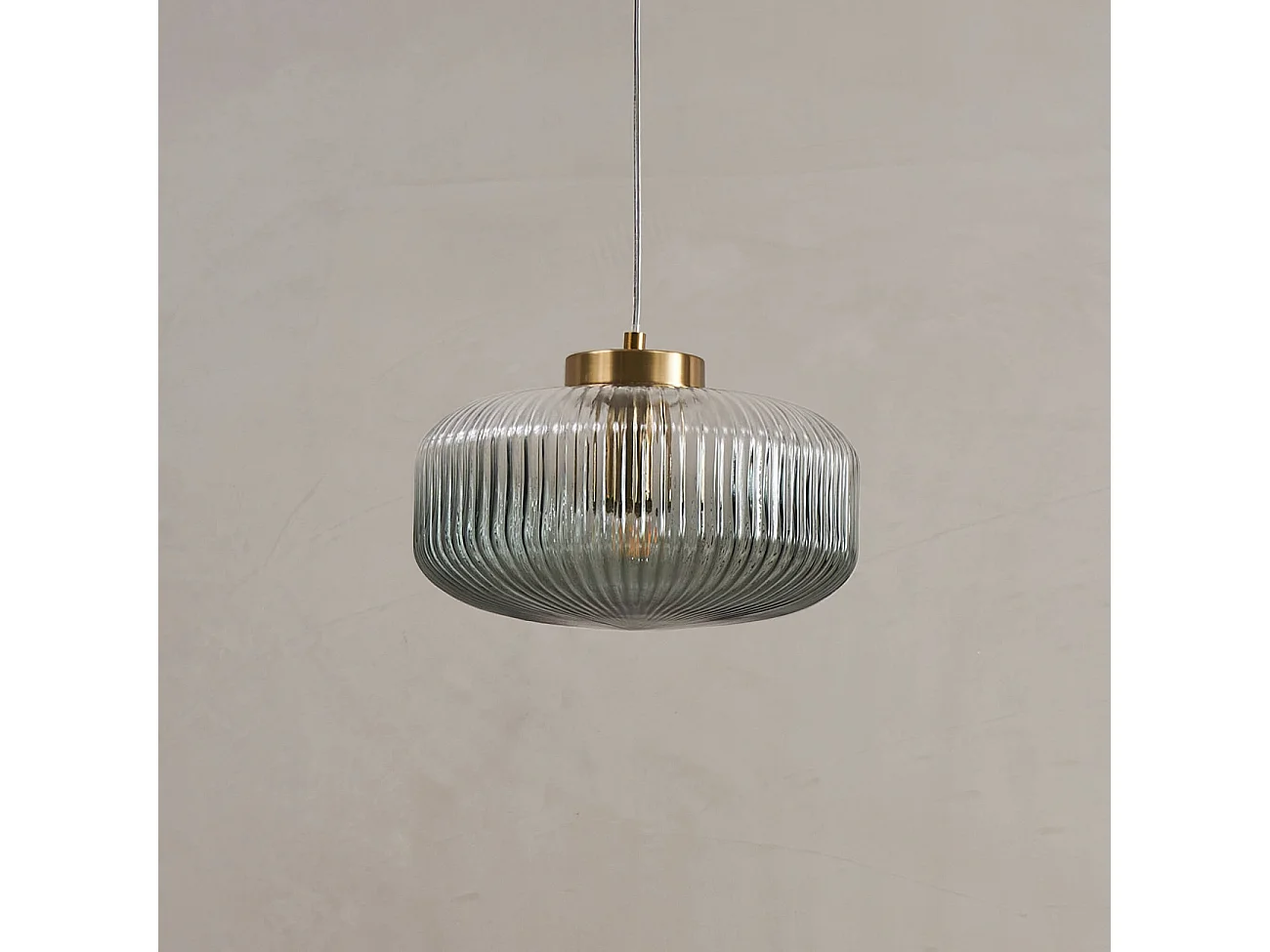 Suspension verre cannelé coloré - Joina