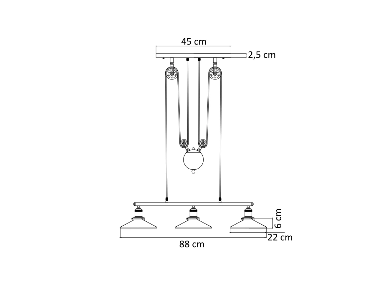 Lampe industrielle suspension - Triple Piattino