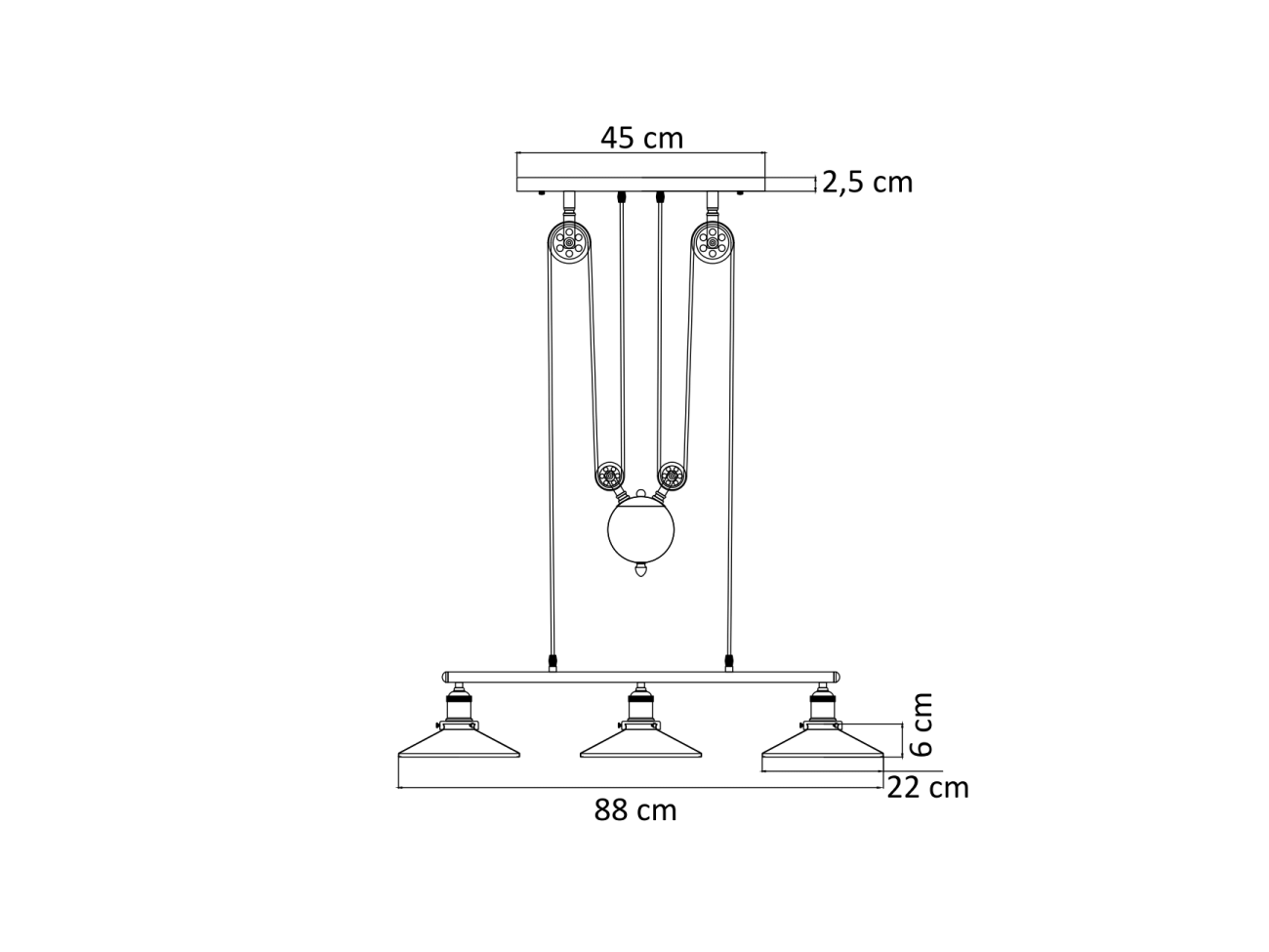 Lampe industrielle suspension - Triple Piattino