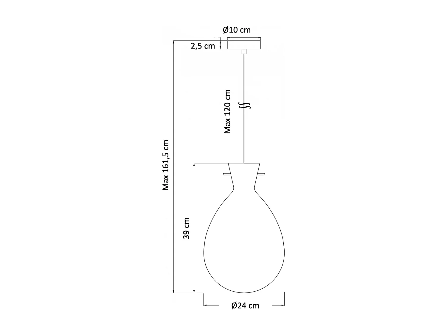 Suspension goutte transparente -  Gabriela