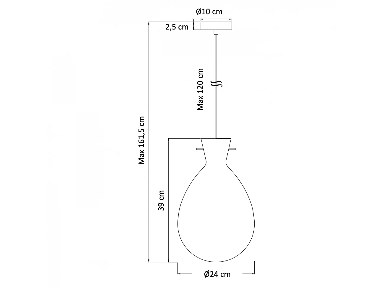 Suspension goutte transparente -  Gabriela