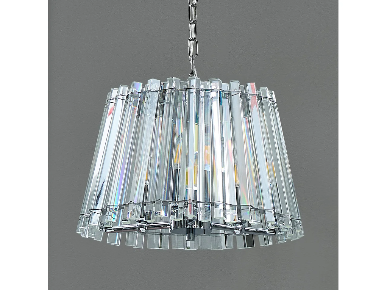 Suspension trapèze pampille de cristal transparent - Oristano