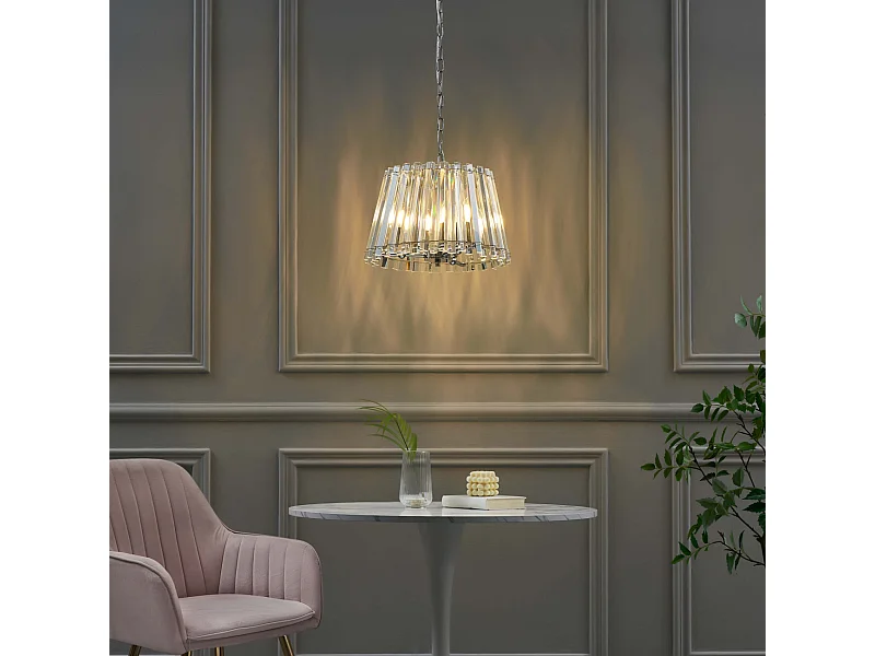 Suspension trapèze pampille de cristal transparent - Oristano