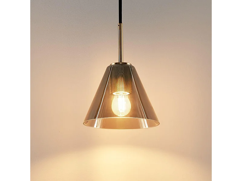 Suspension conique et design verre fumé - Soliria