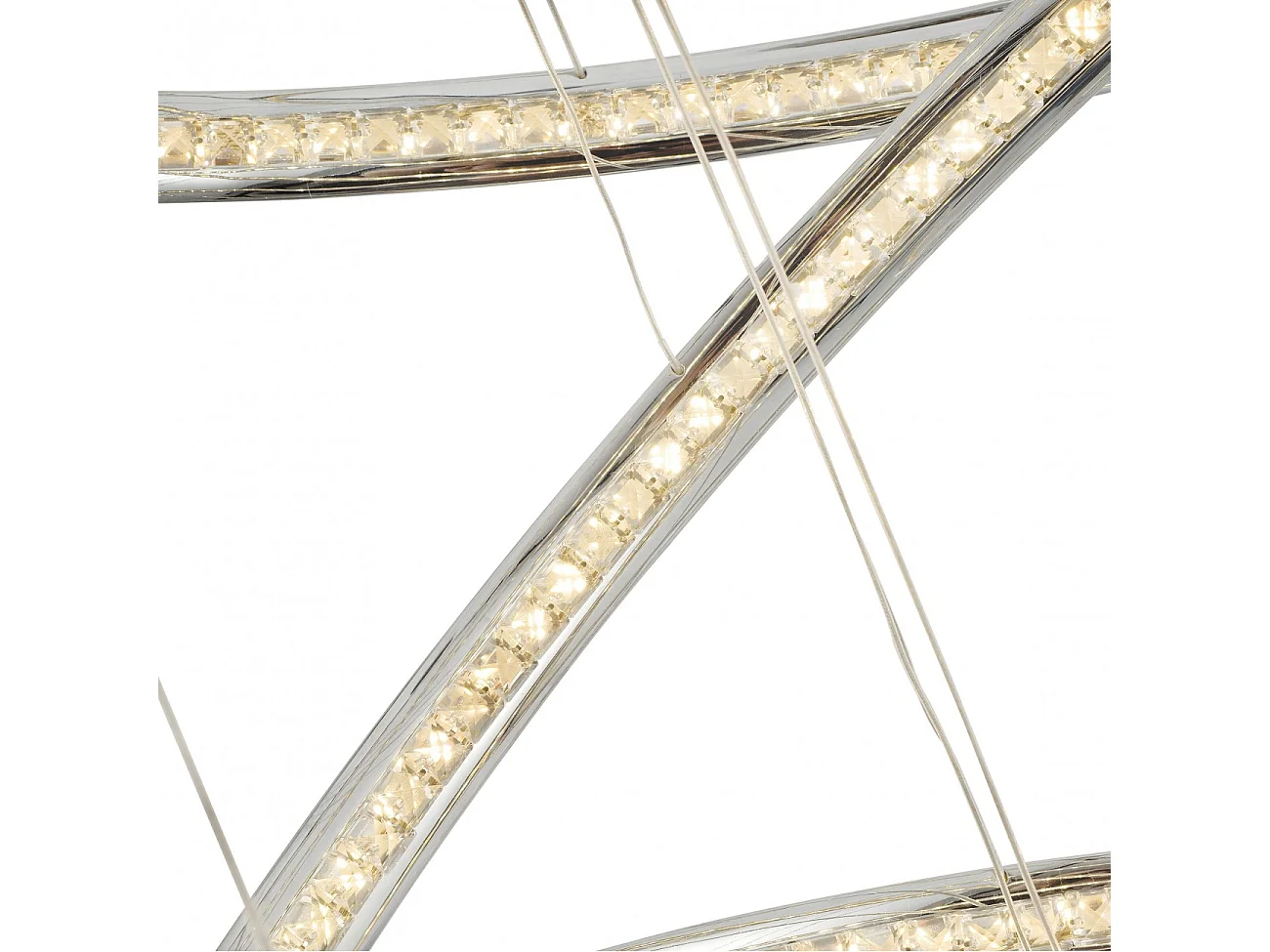 Grande suspension spirale LED argentée - Tornado