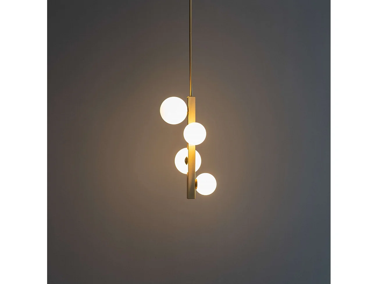 Suspension moderne laiton et verre blanc - Oromia