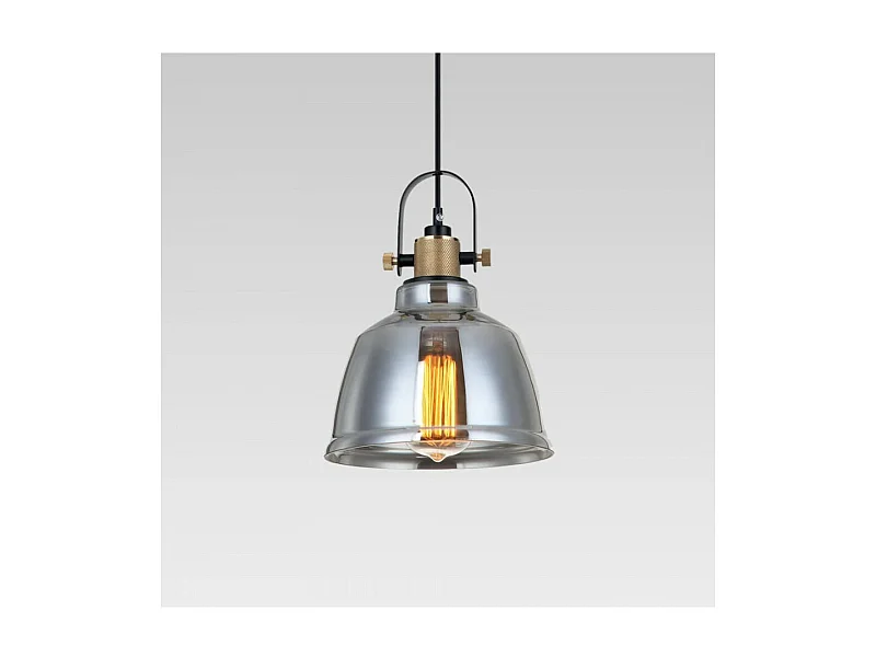 Lampe suspendue industrielle verre fumé - Linz