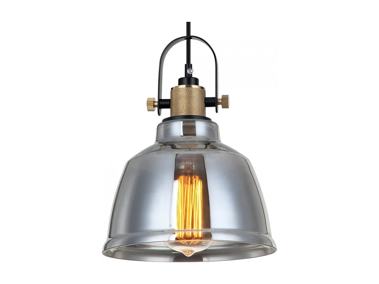 Lampe suspendue industrielle verre fumé - Linz