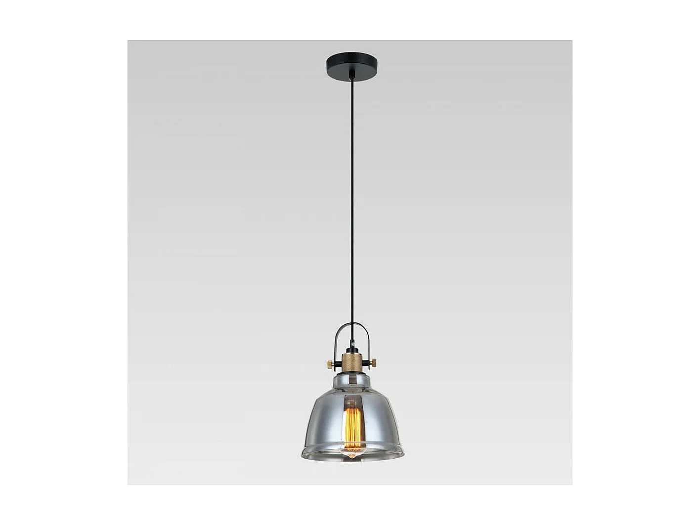 Lampe suspendue industrielle verre fumé - Linz