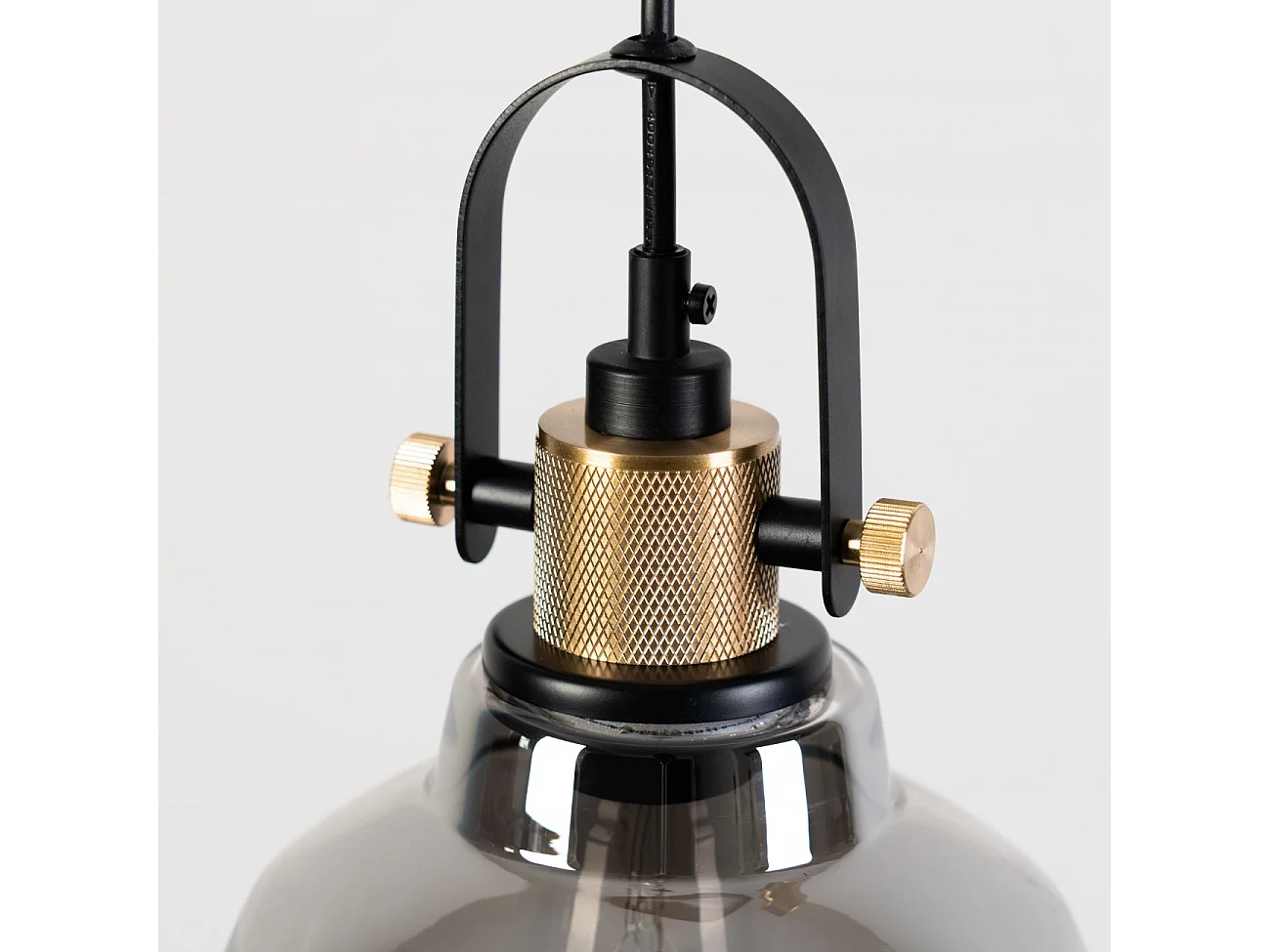 Lampe suspendue industrielle verre fumé - Linz