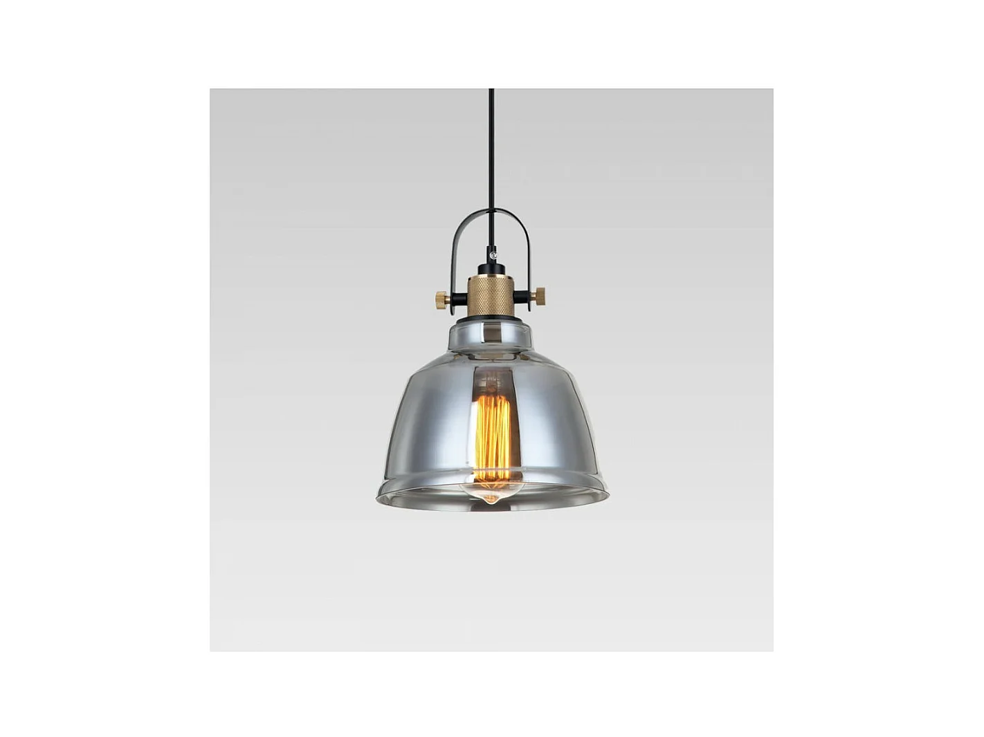 Lampe suspendue industrielle verre fumé - Linz