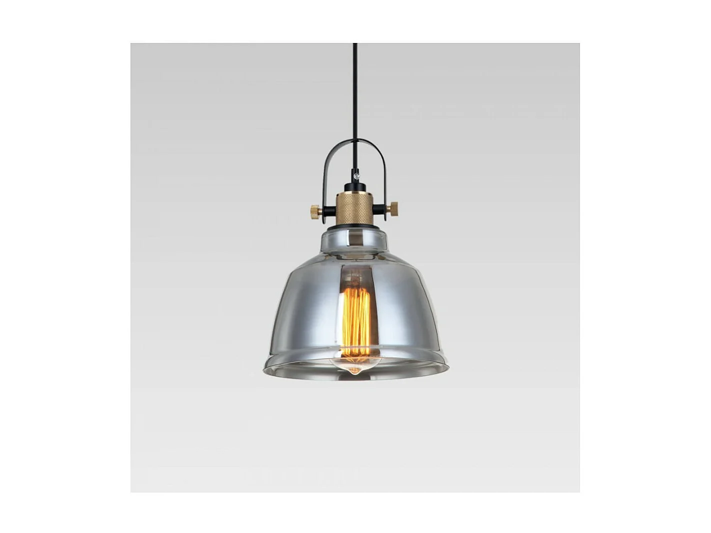 Lampe suspendue industrielle verre fumé - Linz