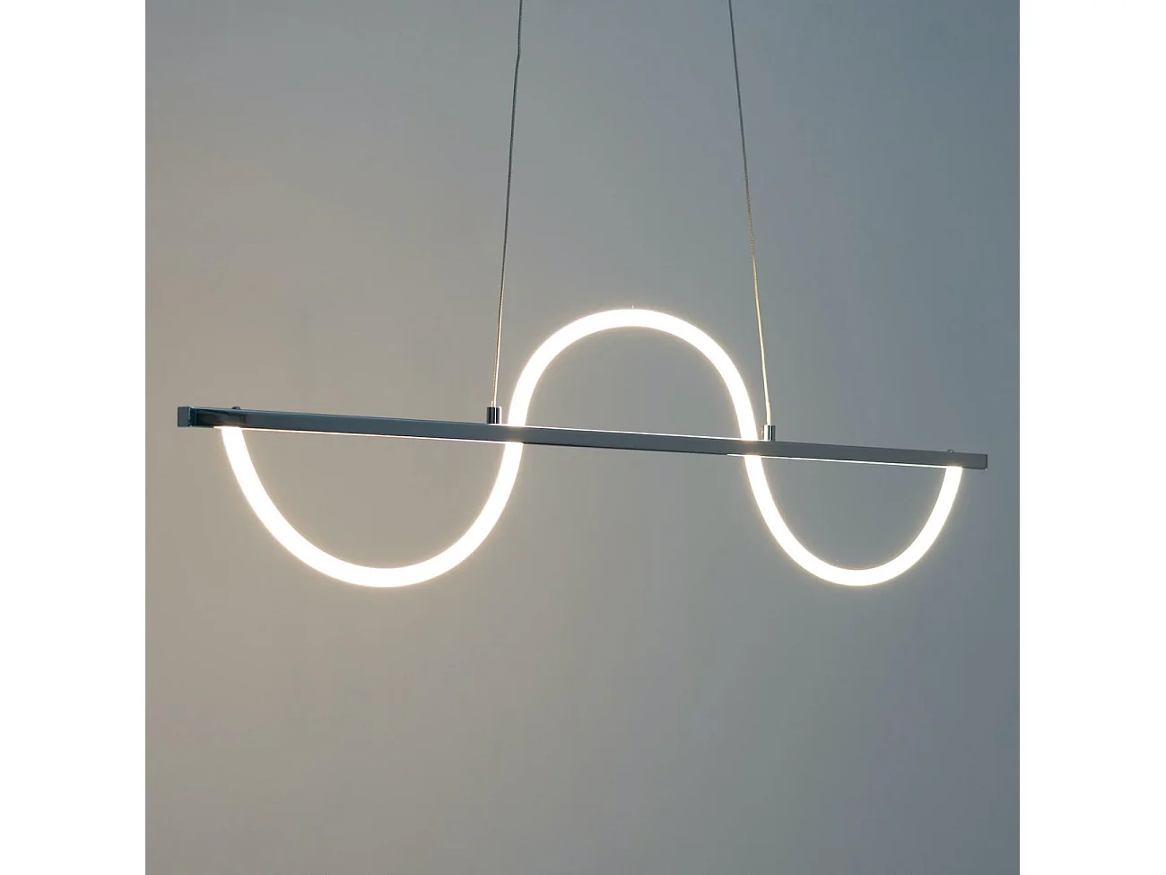 Suspension LED chromée design ondulé - Savona