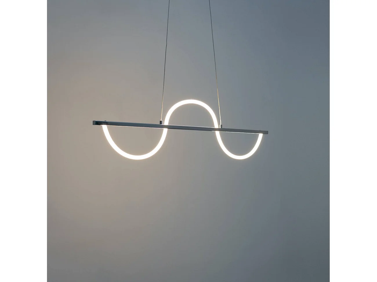 Suspension LED chromée design ondulé - Savona