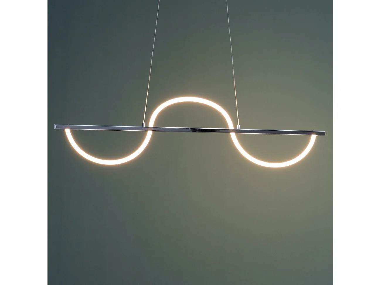 Suspension LED chromée design ondulé - Savona