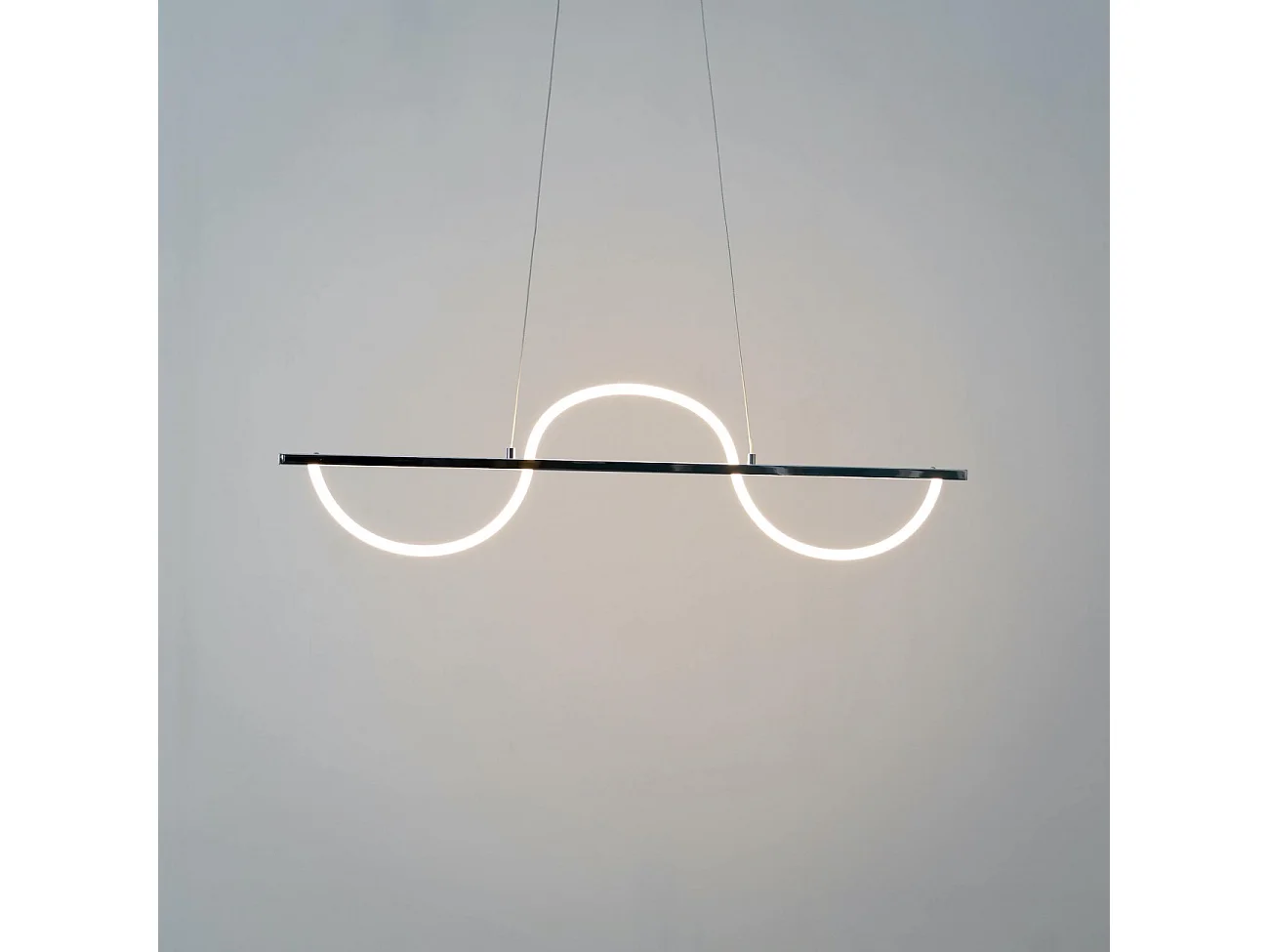 Suspension LED chromée design ondulé - Savona