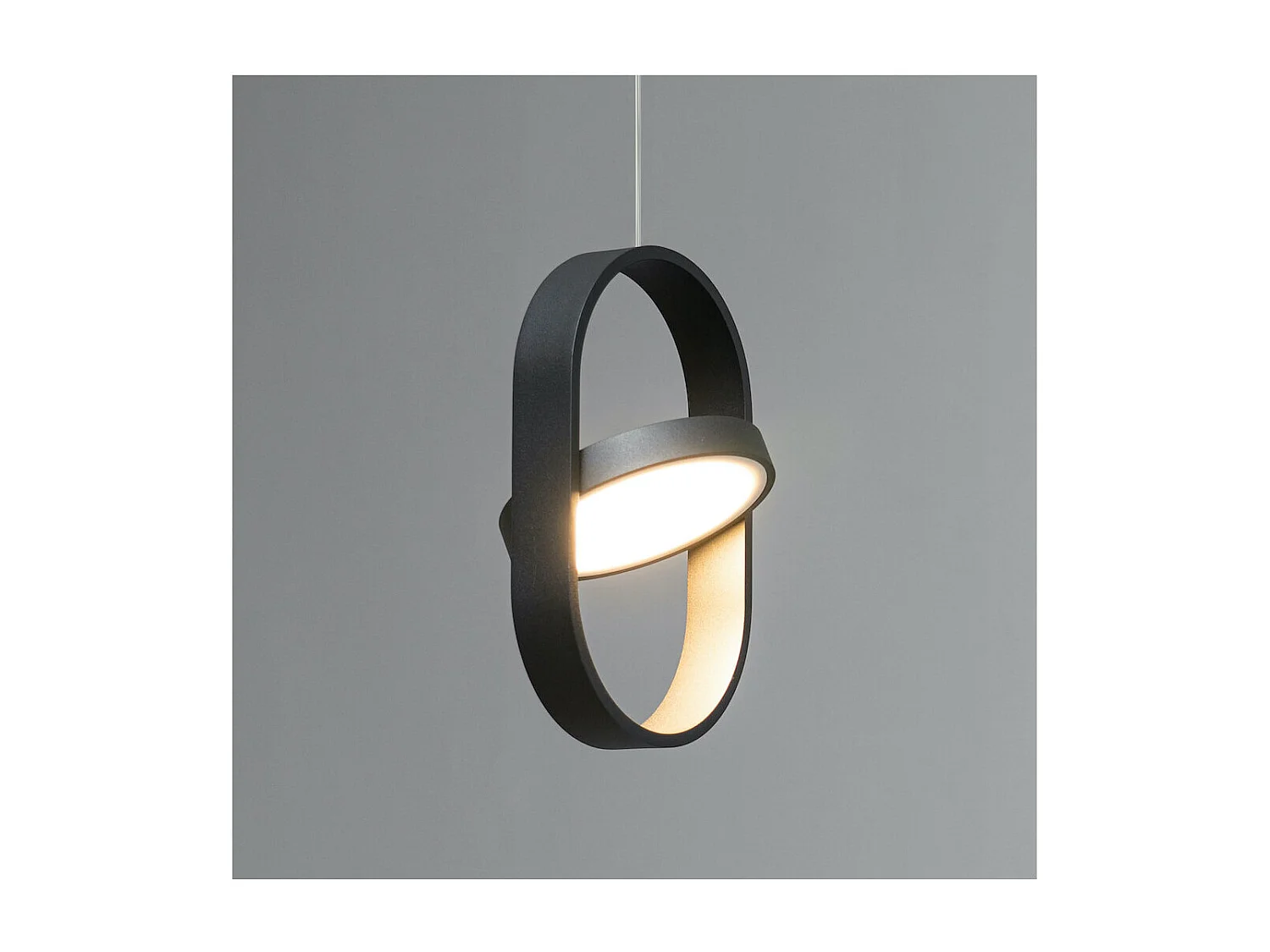 Suspension ovale noire design LED - Elanzo