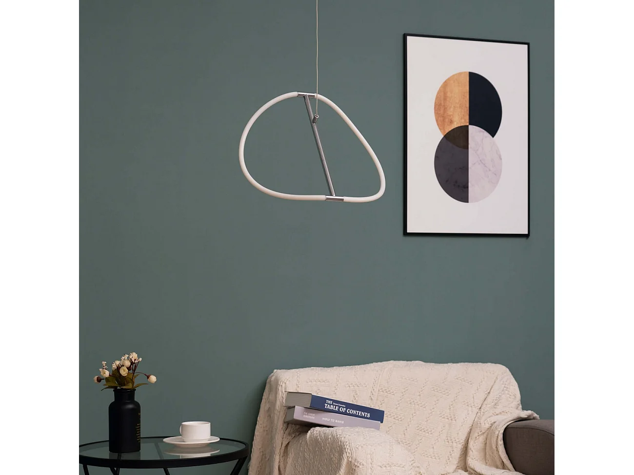 Suspension LED design circulaire courbée - Molfaro