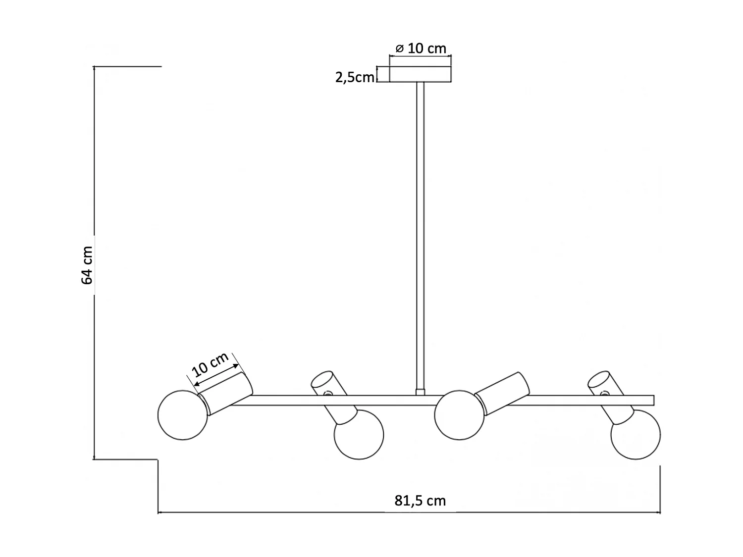 Suspension contemporaine en métal - Mady