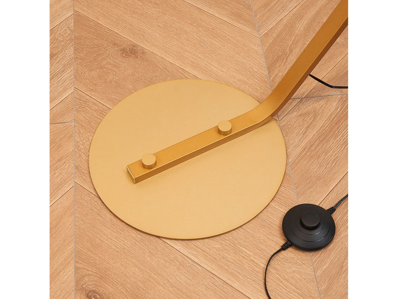 Lampadaire courbé LED dimmable laiton mat 184 cm - Thalia