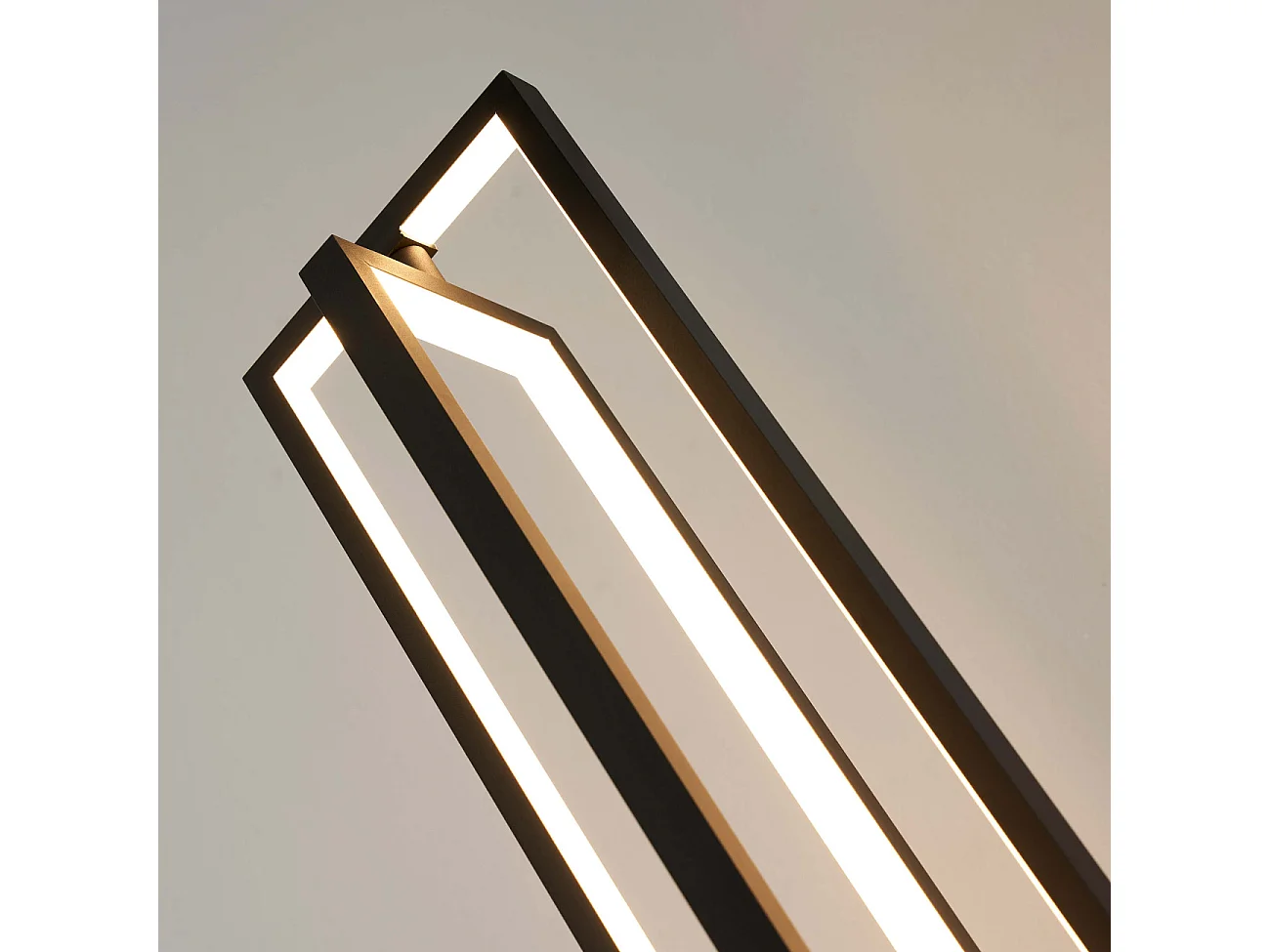 Lampadaire d'interieur noir rectangulaire LED dimmable - Otso