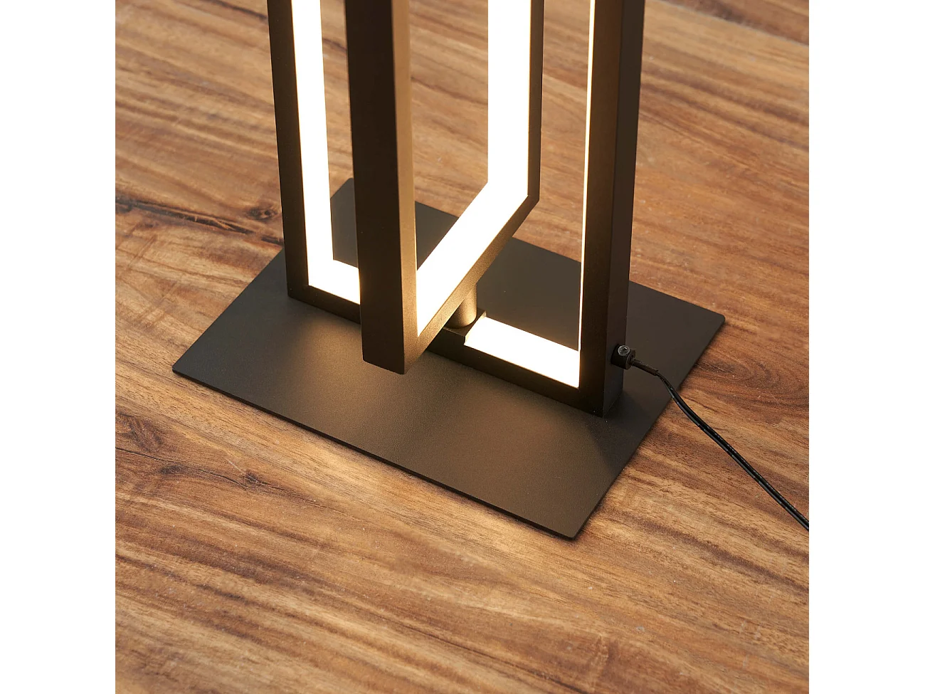 Lampadaire d'interieur noir rectangulaire LED dimmable - Otso