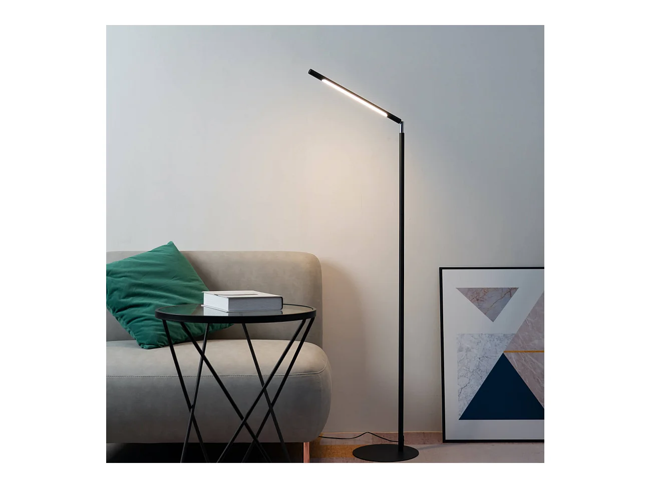 Lampadaire minimaliste LED noir en aluminium - Picari