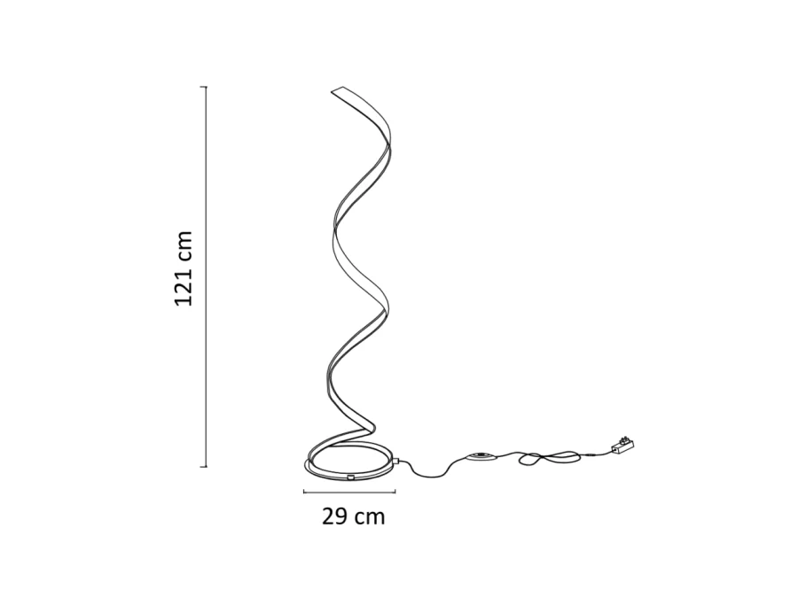 Lampadaire salon ondulé feuille dorée - Millenium