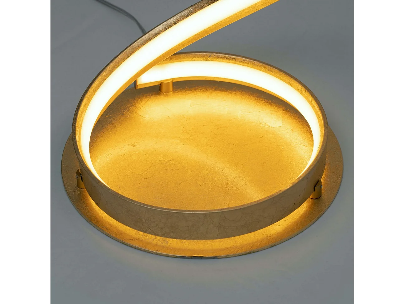 Lampadaire salon ondulé feuille dorée - Millenium