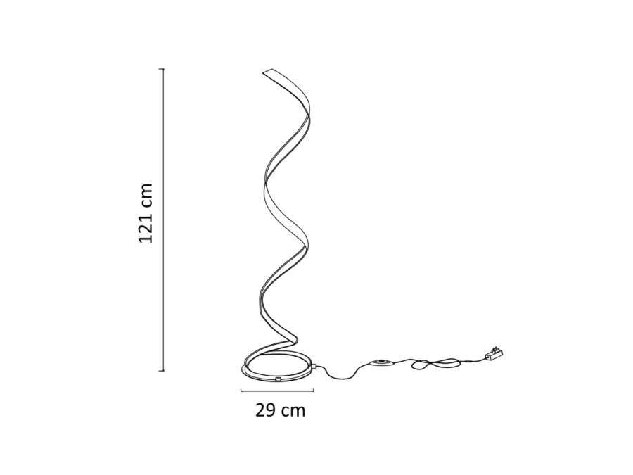 Lampadaire salon ondulé feuille dorée - Millenium