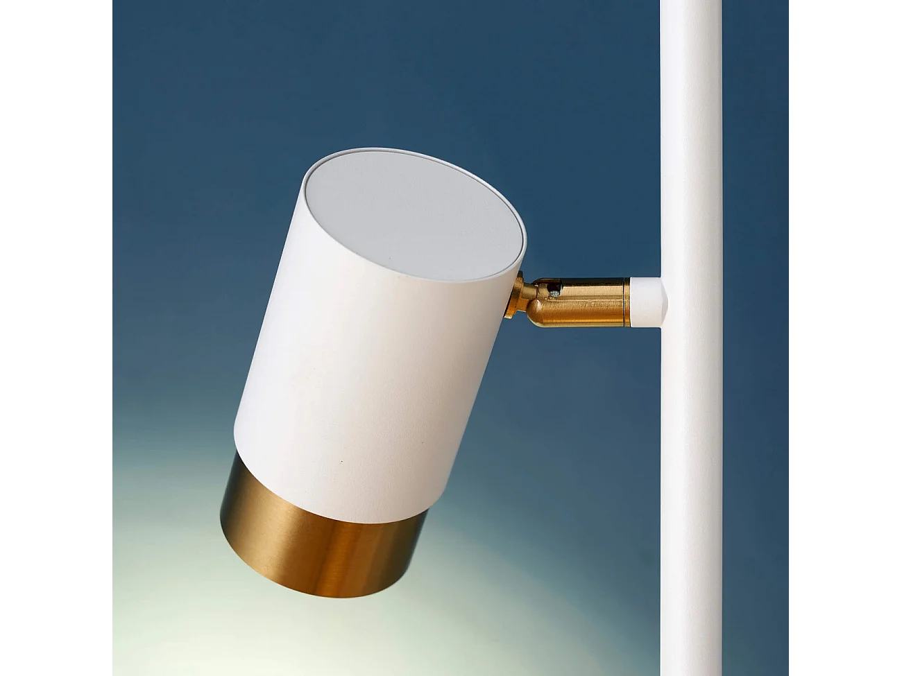 Lampadaire blanc deux spots pivotants - Elya