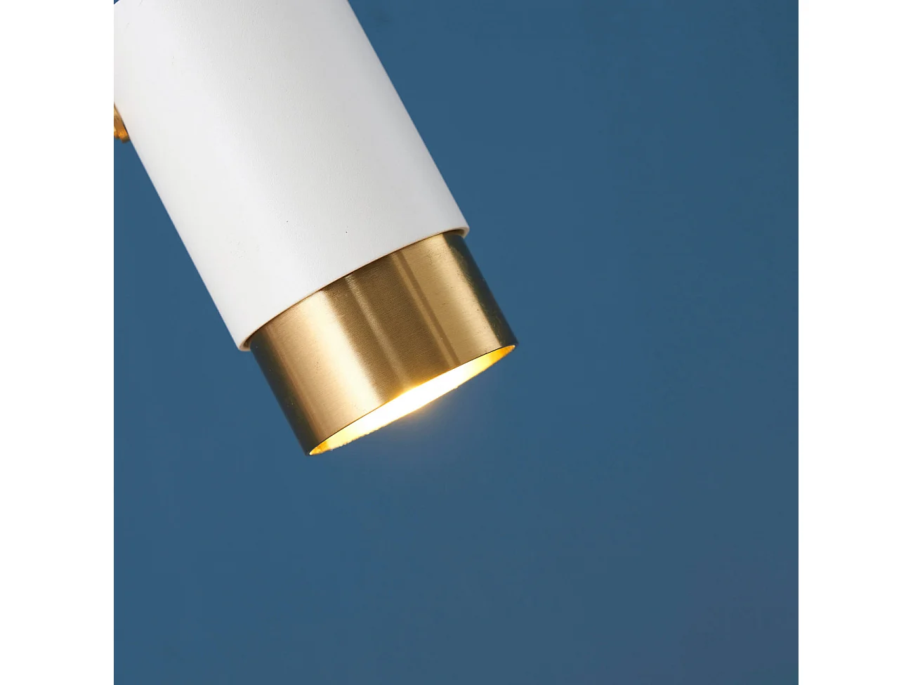 Lampadaire blanc deux spots pivotants - Elya