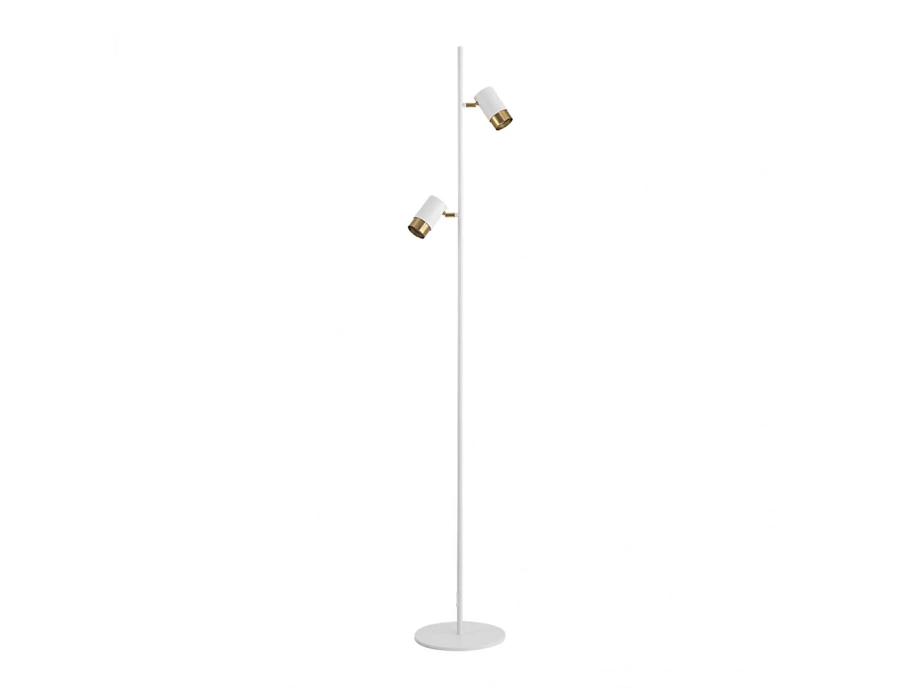 Lampadaire blanc deux spots pivotants - Elya