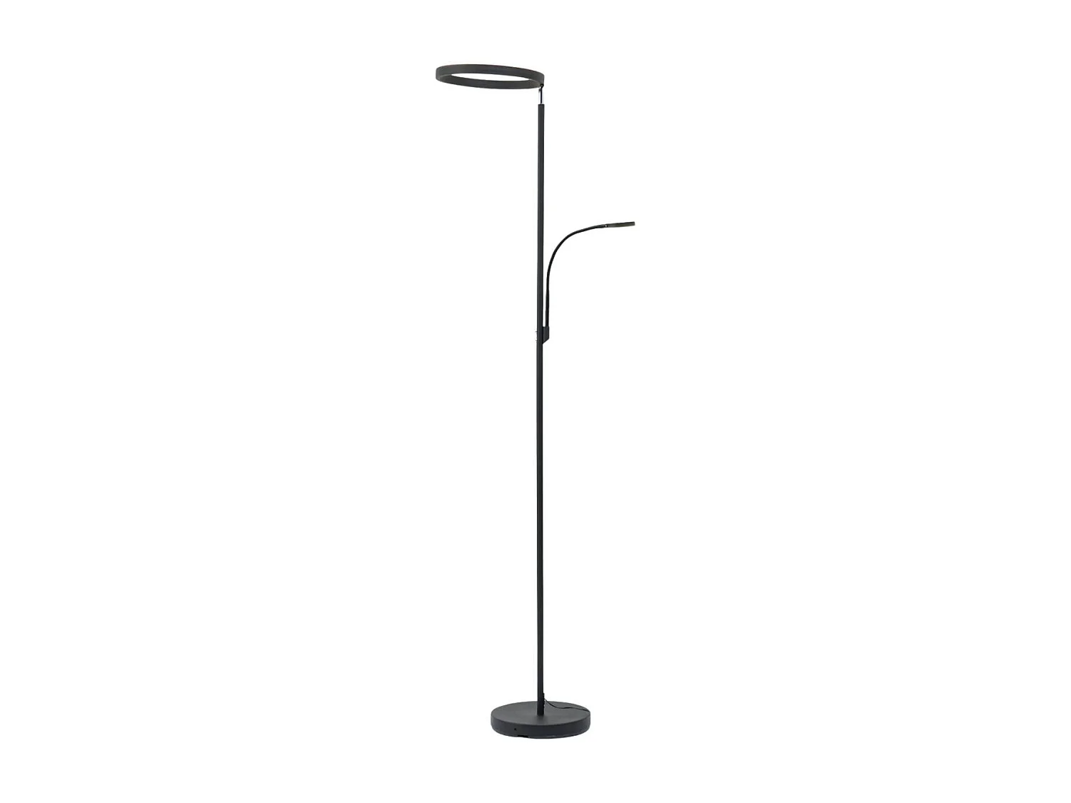 Lampadaire noir double éclairage LED - Pancho