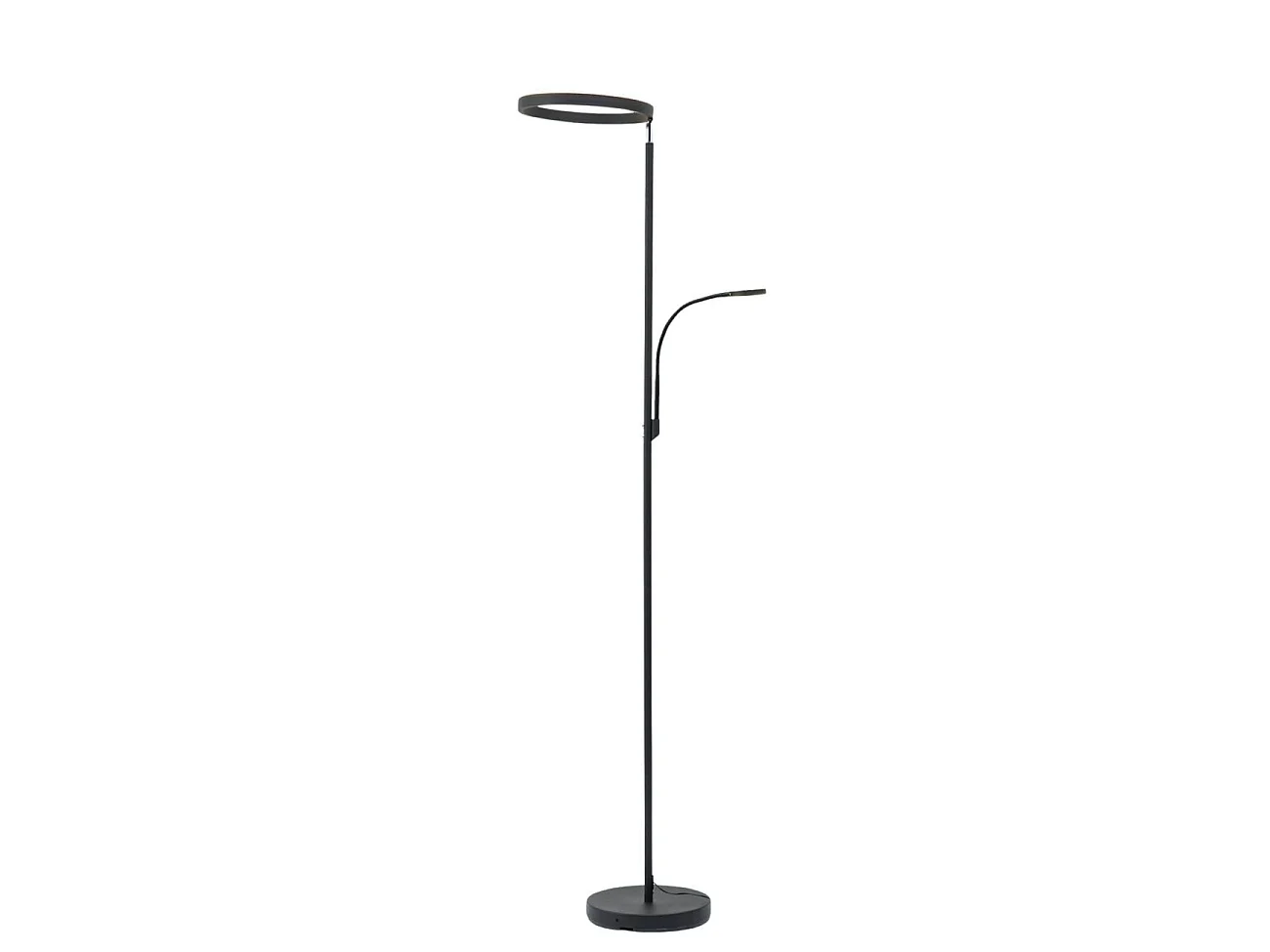 Lampadaire noir double éclairage LED - Pancho