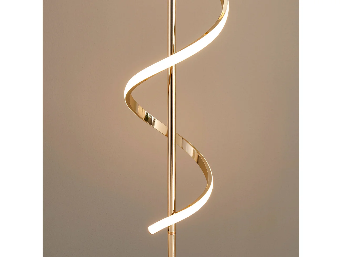 Grande lampe LED cascade spirale dorée - Simaria