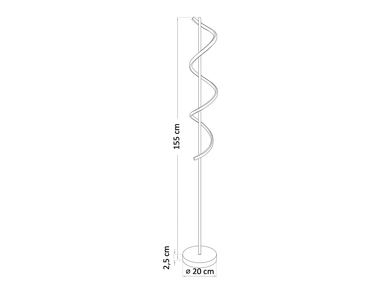 Grande lampe LED cascade spirale dorée - Simaria