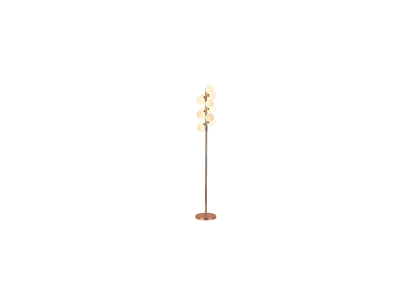 Lampadaire moderne doré à sphères en verre blanc - Ambrosia