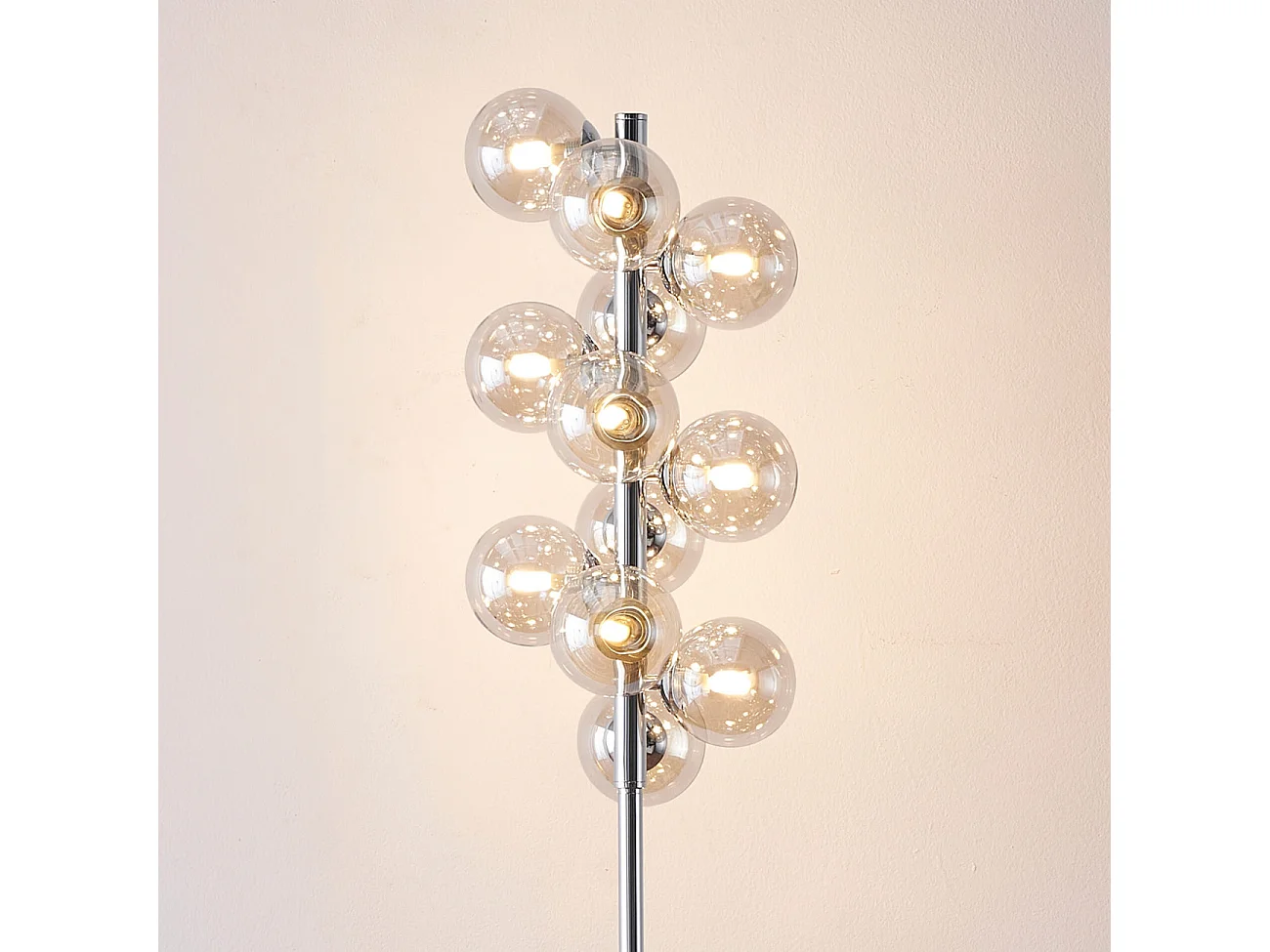 Lampadaire moderne à sphères en verre ambré - Ambrosia