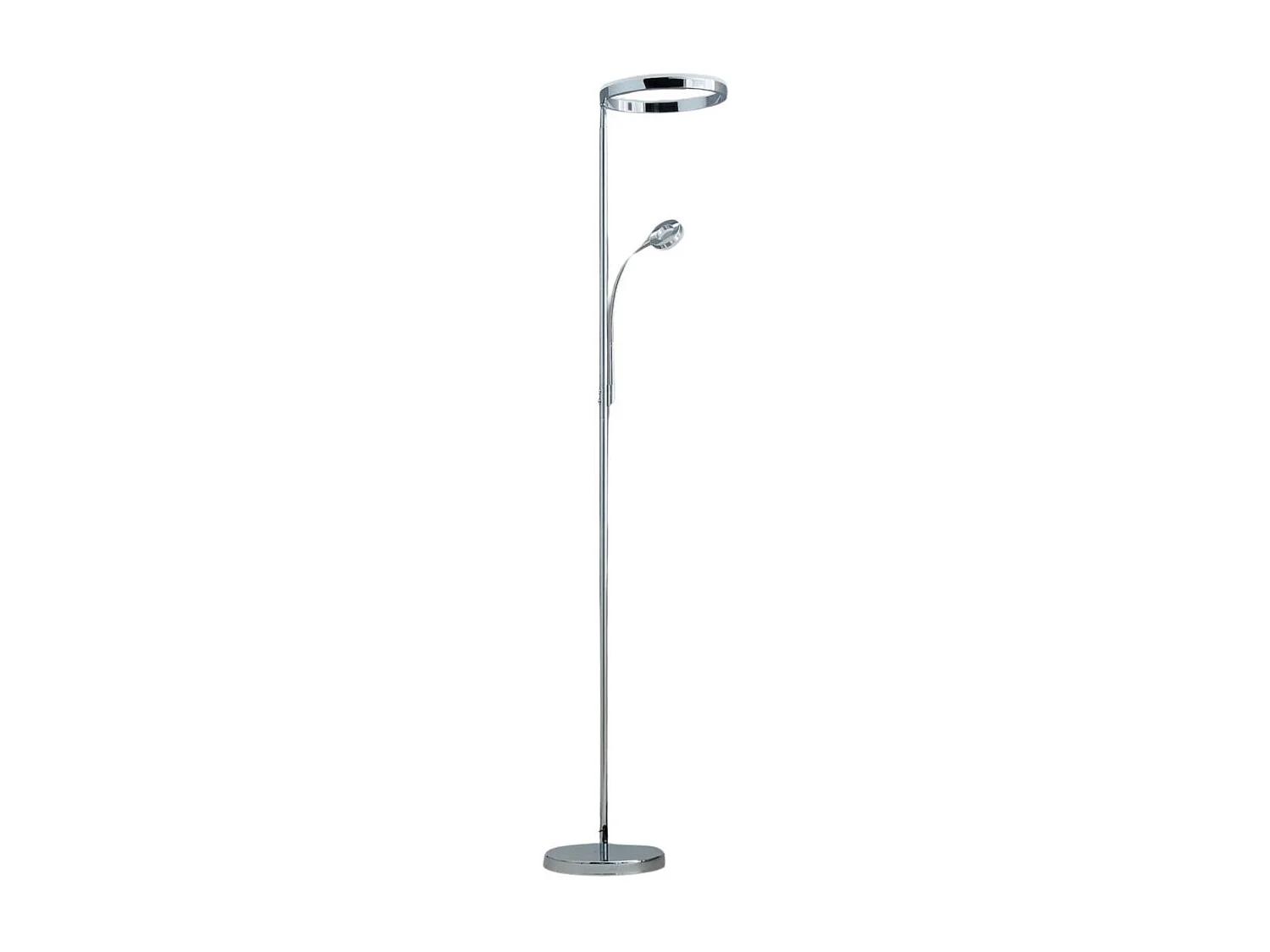 Lampadaire chromé dimmable double éclairage LED - Pancho