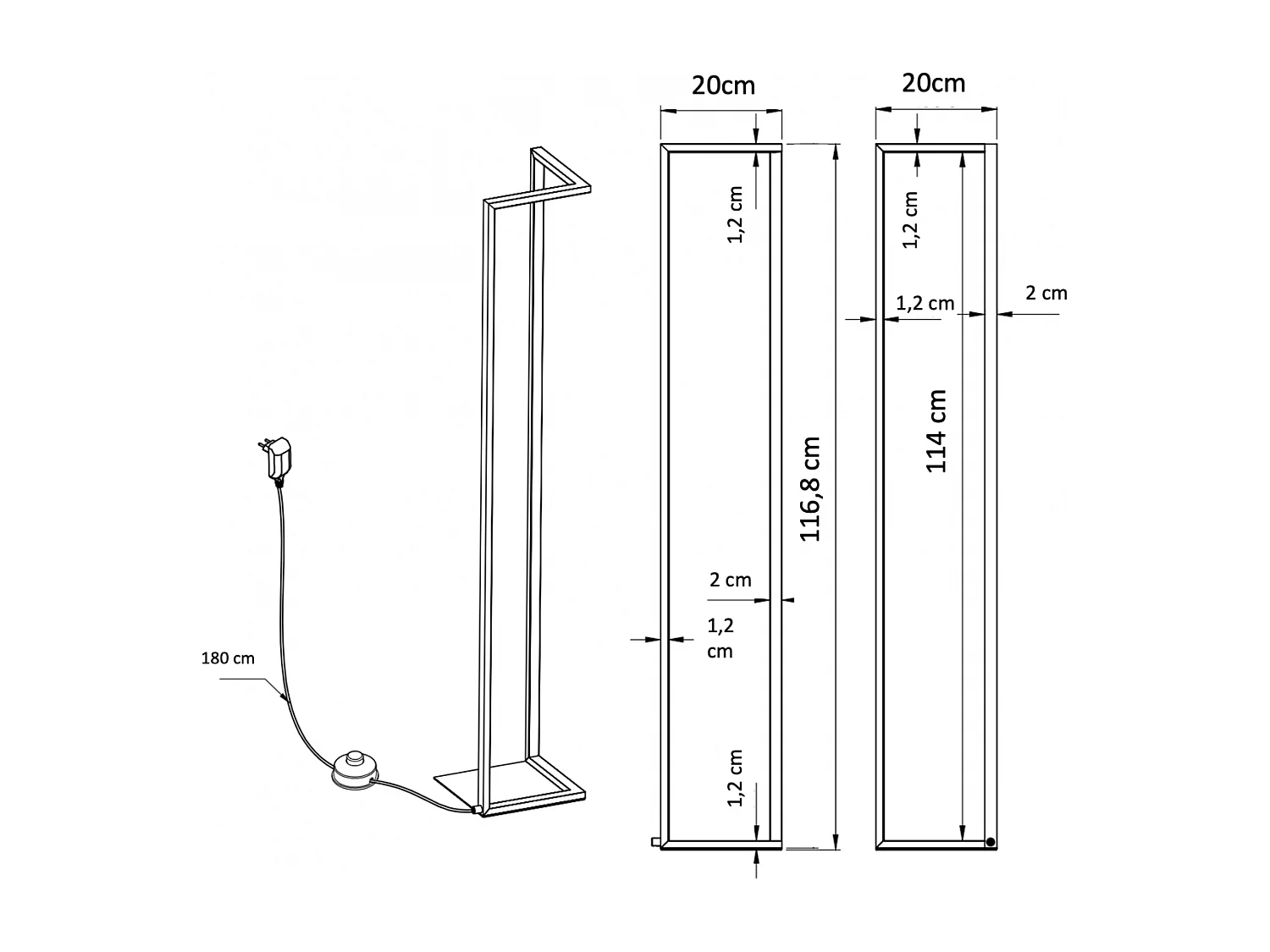 Lampadaire angle design LED coin - Tivoli
