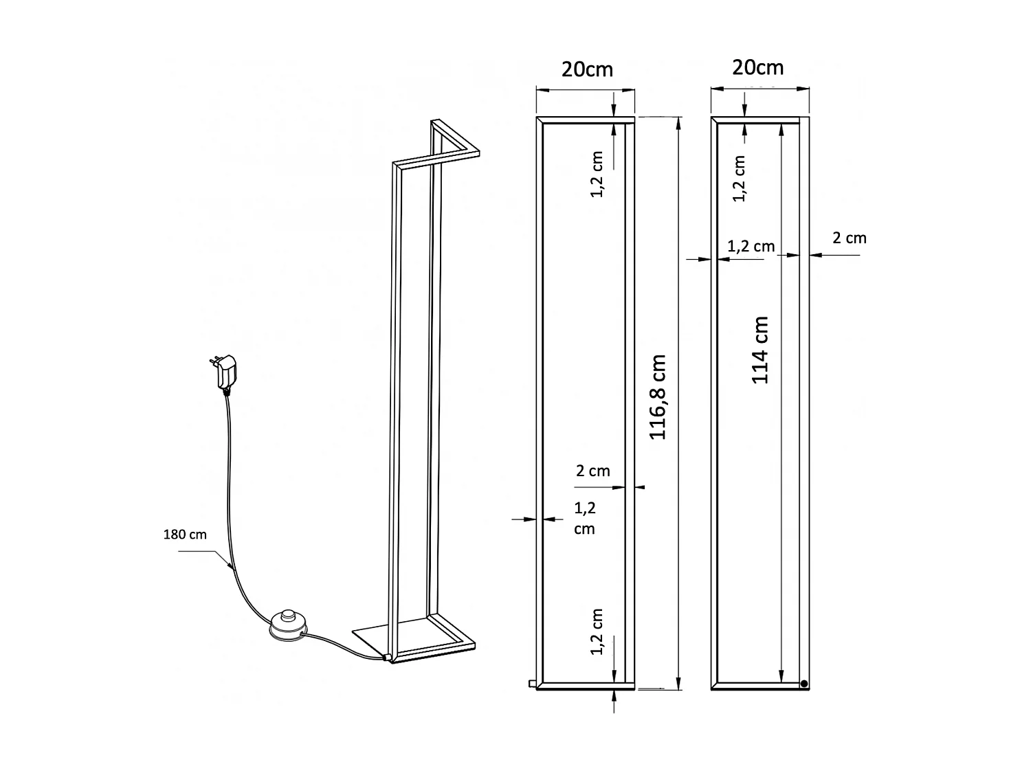 Lampadaire angle design LED coin - Tivoli