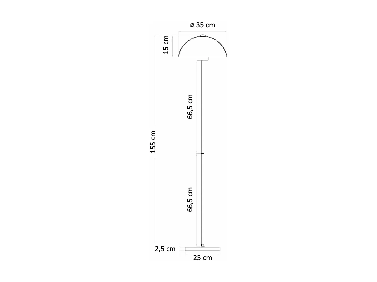 Élégant lampadaire minimaliste abat-jour en verre - Melito