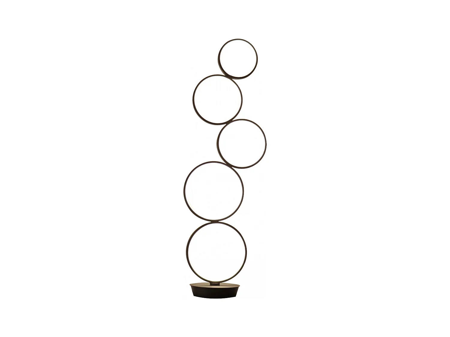 Lampadaire LED cercles superposés en métal noir - Newton