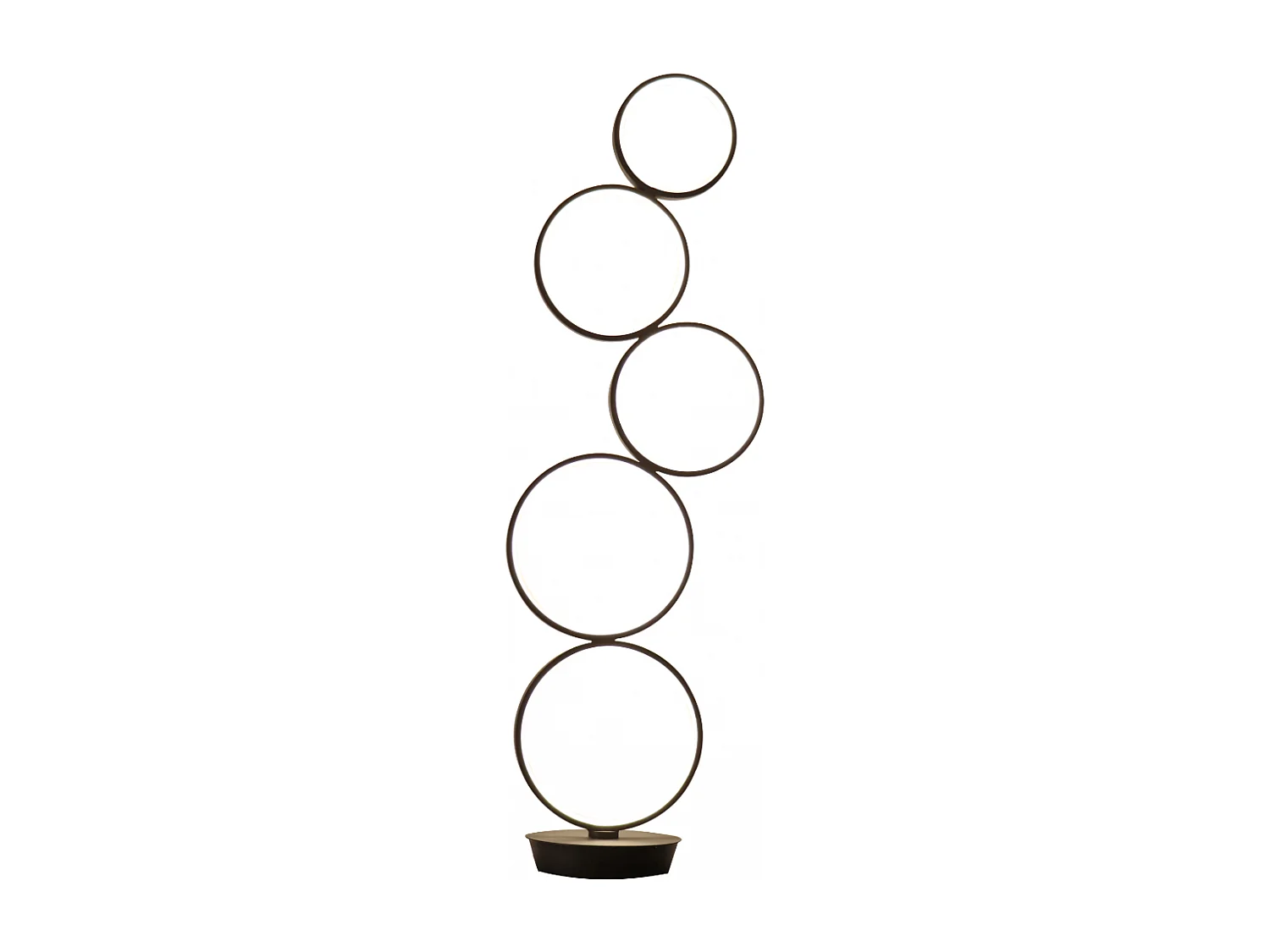 Lampadaire LED cercles superposés en métal noir - Newton