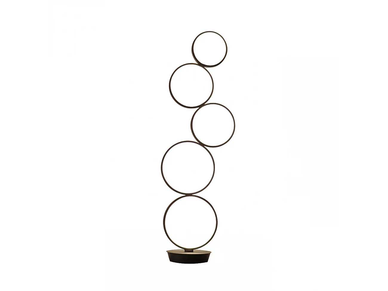 Lampadaire LED cercles superposés en métal noir - Newton
