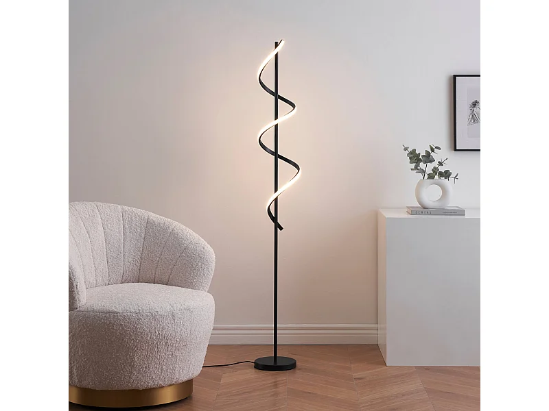 Grande lampe LED cascade spirale noire - Simaria