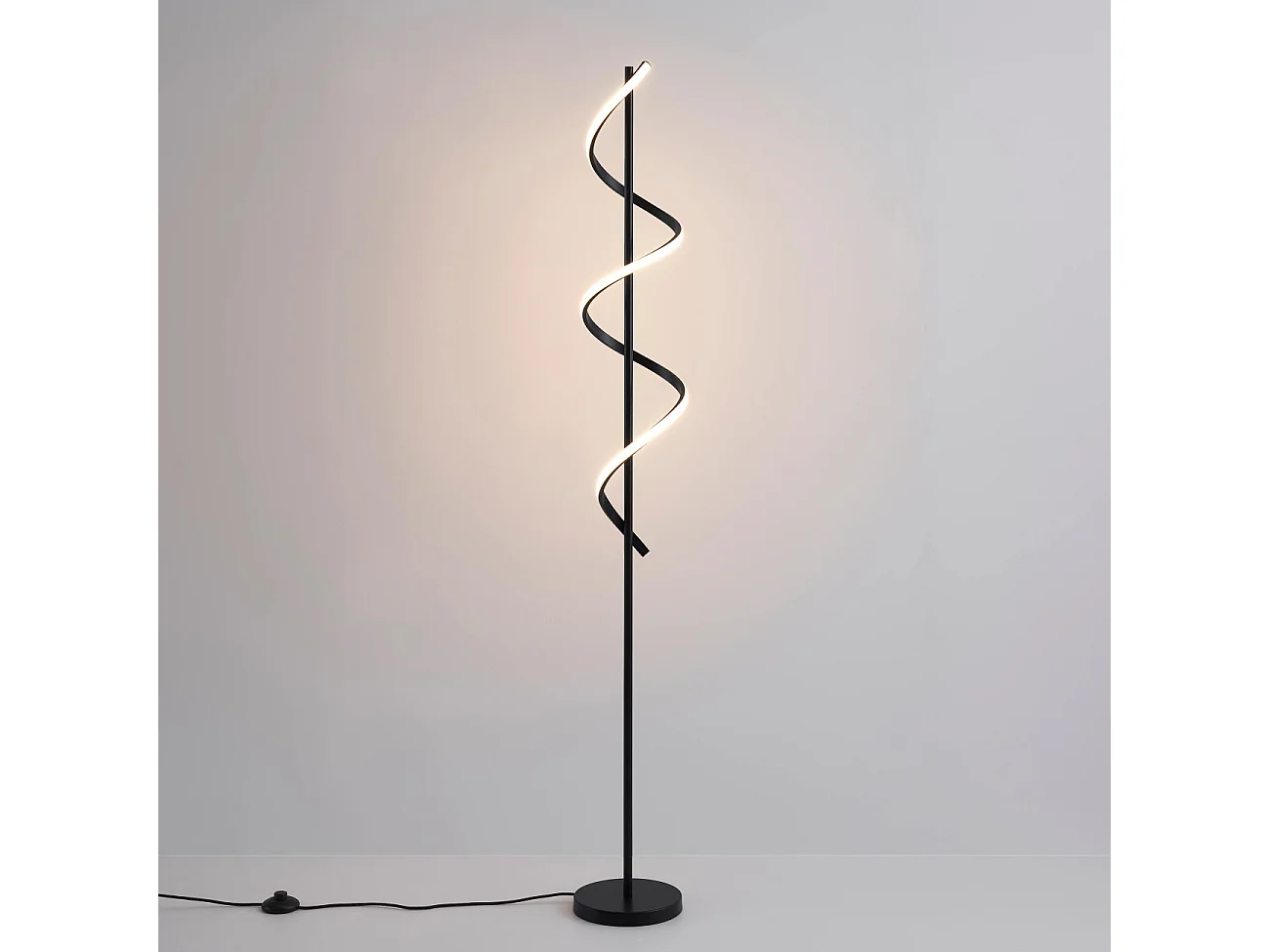 Grande lampe LED cascade spirale noire - Simaria