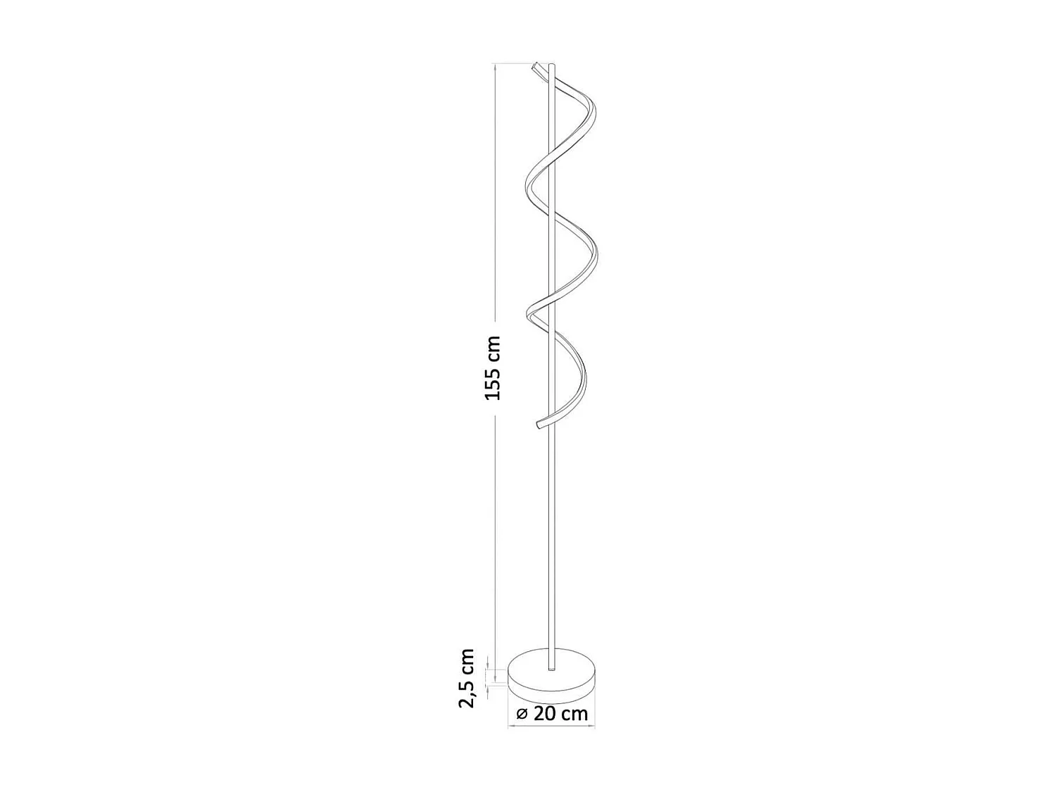 Grande lampe LED cascade spirale noire - Simaria