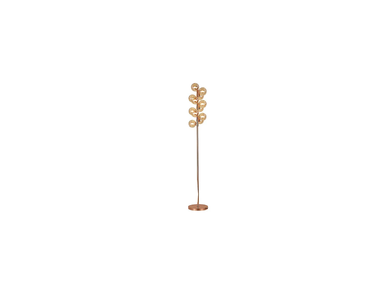Lampadaire contemporain doré à verres ambrés - Ambrosia